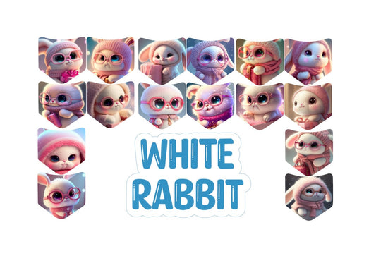 Jean Pocket: White Rabbit Image Inserts for Silicone Mold, Aroma Bead Molds, Car Freshener Mold