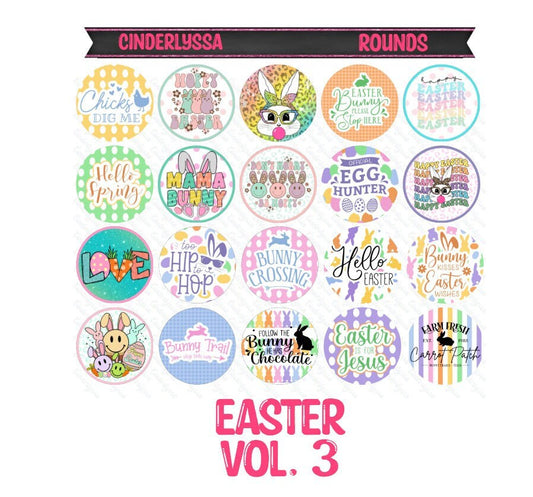 3 inch Round Easter Vol. 3 Cardstock Only for freshies -NO MOLD: Silicone Mold, for Aroma Bead Molds, Car Freshener,Premium Cardstock Image