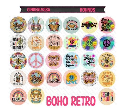 3 inch Round Boho/Hippie Retro Cardstock Only for freshies -NO MOLD:Silicone Mold,for Aroma Bead Molds,Car Freshener,Premium Cardstock Image