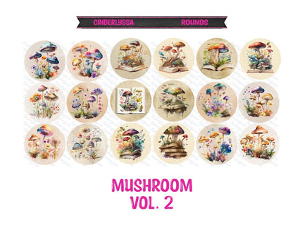 3 inch Round Mushrooms Cardstock Only for freshies -NO MOLD: Silicone Mold, for Aroma Bead Molds, Car Freshener, Premium Cardstock Images