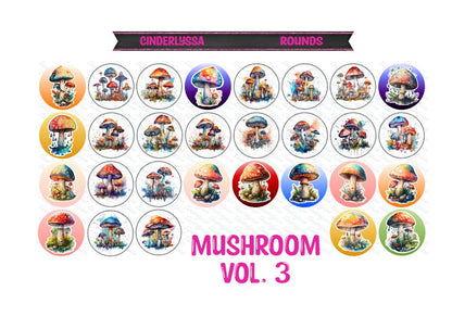 3 inch Round Mushrooms Cardstock Only for freshies -NO MOLD: Silicone Mold, for Aroma Bead Molds, Car Freshener, Premium Cardstock Images