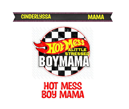 Hot Mess: A Little Stressed Boy Mama Round Silicone Mold, Aroma Bead Molds, Car Freshener Mold,Premium Cardstock Images