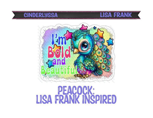 Peacock: Lisa Frank Inspired Silicone Mold, Car Freshener Mold, Premium Cardstock Images