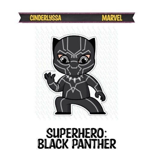 Black Panther: Superhero Silicone Mold, Aroma Bead Molds, Car Freshener Mold, Premium Cardstock Images