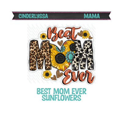 Best Mom Ever Sunflowers Multicolor Silicone Mold, Aroma Bead Molds, Car Freshener Mold,Premium Cardstock Images