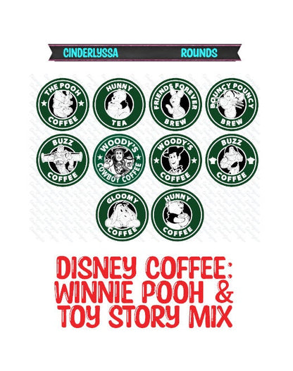 3 inch Round Disney Coffee Mix Cardstock Only for freshies: Silicone Mold, for Aroma Bead Molds, Car Freshener, Premium Cardstock Images