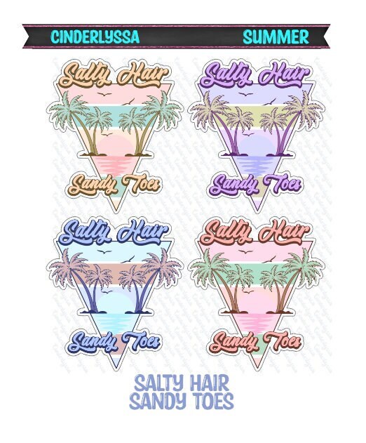 Salty Hair Sandy Toes with Palm Trees for Silicone Mold, Aroma Bead Molds, Car Freshener Mold, Premium Cardstock Images