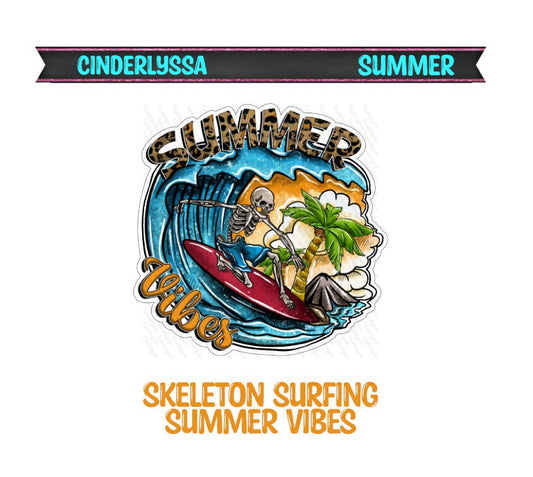 Skeleton Surfing Summer Vibes for Silicone Mold, Aroma Bead Molds, Car Freshener Mold, Premium Cardstock Images