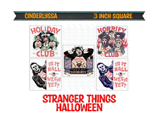 3 inch Square: Stranger Things Halloween Theme Cardstock/Picture With Beveled Edge Silicone Mold, Aroma Bead Molds, Car Freshener Mold