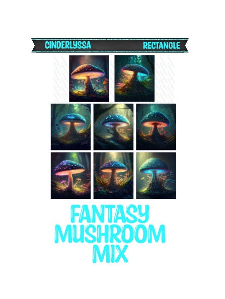 3x3.5 inch Rectangle: Fantasy Mushroom Theme Cardstock/Picture With Beveled Edge Silicone Mold, Aroma Bead Molds, Car Freshener Mold