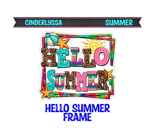 Hello Summer Frame for Silicone Mold, Aroma Bead Molds, Car Freshener Mold, Premium Cardstock Images