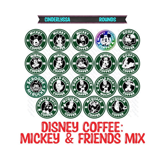 3 inch Round Disney Coffee Mix Cardstock Only for freshies: Silicone Mold, for Aroma Bead Molds, Car Freshener, Premium Cardstock Images