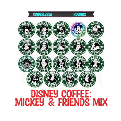 3 inch Round Disney Coffee Mix Cardstock Only for freshies: Silicone Mold, for Aroma Bead Molds, Car Freshener, Premium Cardstock Images