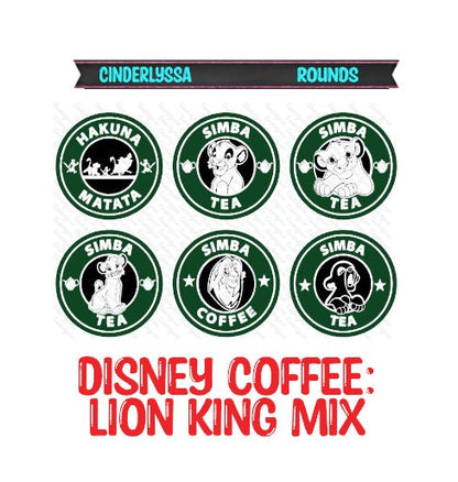 3 inch Round Disney Coffee Mix Cardstock Only for freshies: Silicone Mold, for Aroma Bead Molds, Car Freshener, Premium Cardstock Images