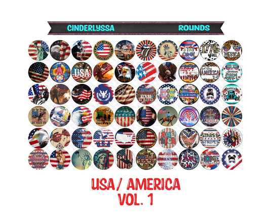 3 inch Round USA/America Vol. 1 Cardstock Only for freshies - NO MOLD: for Aroma Bead Molds, Car Freshener, Premium Cardstock Images