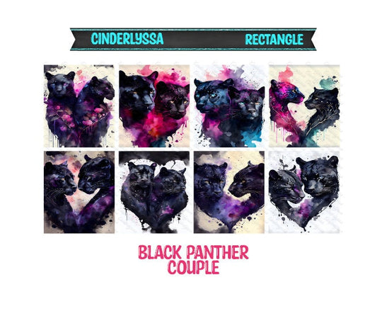 3x3.5 inch Rectangle: Black Panther Couple Theme Cardstock/Picture With Beveled Edge Silicone Mold, Aroma Bead Molds, Car Freshener Mold