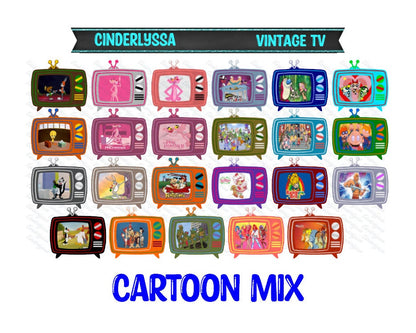 Vintage TV with Multiple Themes Silicone Mold, Aroma Bead Molds, Car Freshener Mold, Premium Cardstock Images