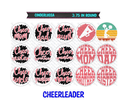 3.75 inch Round: Cheerleader Mix for Silicone Mold, for Aroma Bead Molds, Car Freshener, Premium Cardstock Images