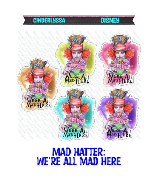 Mad Hatter: We're All Mad Here multicolor Silicone Mold, Aroma Bead Molds, Car Freshener Mold, Premium Cardstock Images