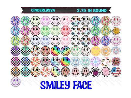 3.75 inch Round: Smiley Face Vol. 2 Mix for Silicone Mold, for Aroma Bead Molds, Car Freshener, Premium Cardstock Images