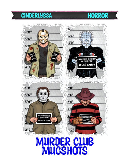 Murder Club Mugshots: Scary Movie Inspired Characters Silicone Mold, Aroma Bead Molds, Car Freshener Mold