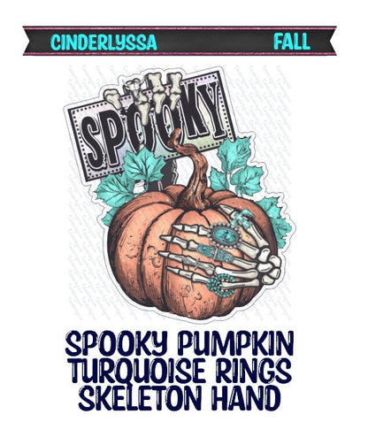 Spooky Pumpkin with turquoise rings on skeleton hand Halloween Silicone Mold, Aroma Bead Molds, Car Freshener Mold, Premium Cardstock Images