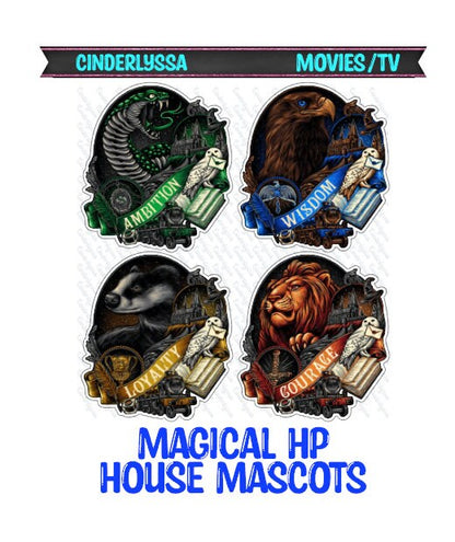 Magical HP House Mascots - Movie Inspired Silicone Mold, Aroma Bead Molds, Car Freshener Mold, Premium Cardstock Images