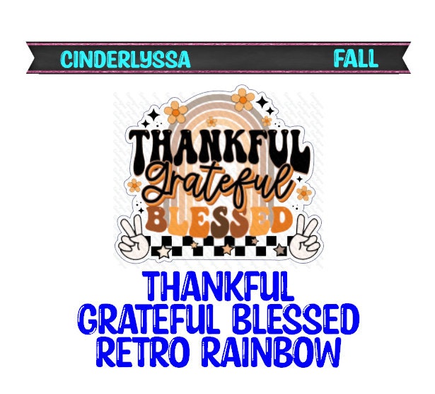 Thankful Grateful Blessed Retro Rainbow Silicone Mold, Aroma Bead Molds, Car Freshener Mold, Premium Cardstock Images