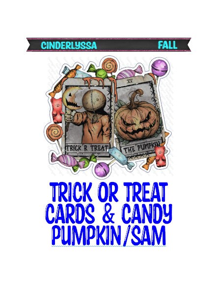 Trick or Treat Cards & Candy: Pumpkin and Sam Halloween Silicone Mold, Aroma Bead Molds, Car Freshener Mold, Premium Cardstock Images