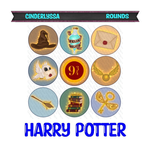 3 inch Round HP: Magical Wizard Cardstock Only for freshies -NO MOLD for Aroma Bead Molds, Car Freshener, Premium Cardstock Images