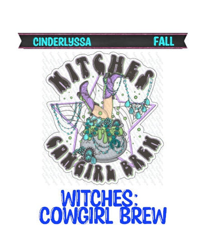 Witches: Cowgirl Brew with Cauldron and Turquoise Jewelry Silicone Mold, Aroma Bead Molds, Car Freshener Mold, Premium Cardstock Images