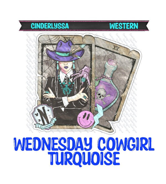 Goth Girl: Wed. Cowgirl Turquoise Tarot Cards with Poison - Silicone Mold, Aroma Bead Molds, Car Freshener Mold, Premium Cardstock Images