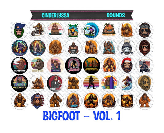 3 inch Round: Bigfoot Vol. 1 & 2 Cardstock Only for freshies -NO MOLD for Aroma Bead Molds, Car Freshener, Premium Cardstock Images