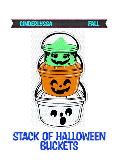 Stack of Halloween Buckets: Ghost, Witch & Pumpkin- Happy Meal Silicone Mold, Aroma Bead Molds, Car Freshener Mold, Premium Cardstock Images