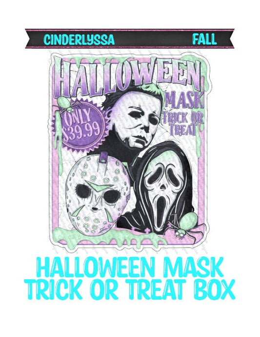 Halloween Mask: Trick or Treat Box- Jason, Ghostface & Michael Silicone Mold, Aroma Bead Molds, Car Freshener Mold, Premium Cardstock Images
