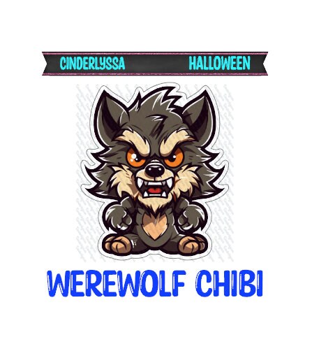 Werewolf Chibi: Halloween, Shape Shifter, Full Moon Silicone Mold, Aroma Bead Molds, Car Freshener Mold, Premium Cardstock Images