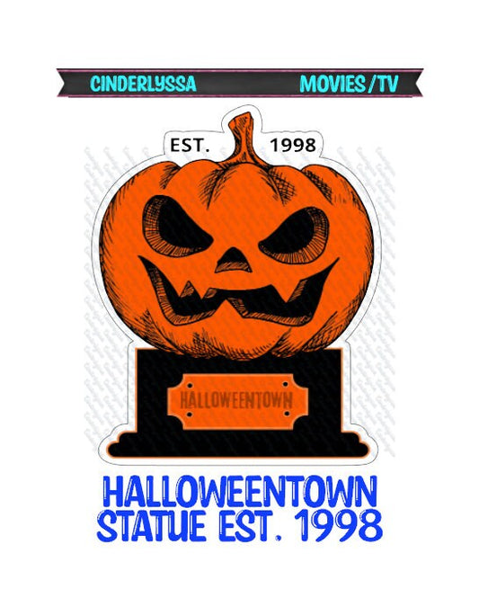 HalloweenTown Statue Est. 1998: Halloween Movie Silicone Mold, Aroma Bead Molds, Car Freshener Mold, Premium Cardstock Images