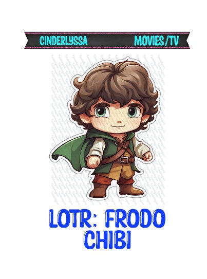LOTR: Frodo Chibi - Hobbit Movie Inspired Silicone Mold, Aroma Bead Molds,Car Freshener Mold,Premium Cardstock Images
