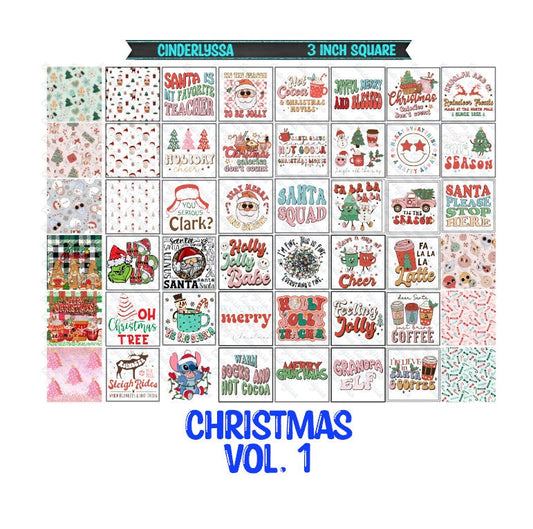 3 inch Square: Christmas Vol. 1 Theme Cardstock/Picture With Beveled Edge Silicone Mold, Aroma Bead Molds, Car Freshener Mold