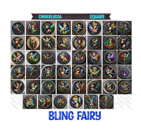 3 inch Square: Bling Fairy Theme Cardstock/Picture With Beveled Edge Silicone Mold, Aroma Bead Molds, Car Freshener Mold