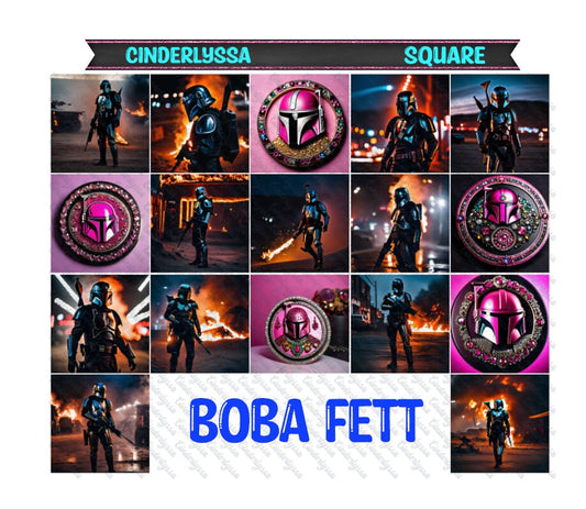 3 inch Square: Boba Fett Theme Cardstock/Picture With Beveled Edge Silicone Mold, Aroma Bead Molds, Car Freshener Mold