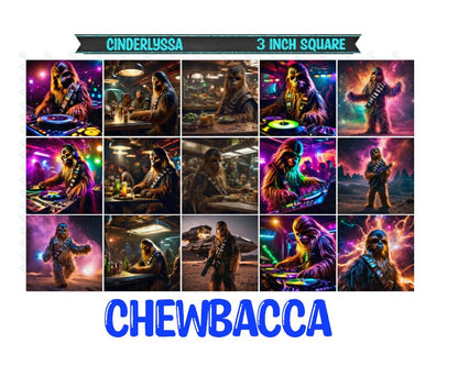 3 inch Square: Chewbacca - Movie Inspired Theme Cardstock/Picture With Beveled Edge Silicone Mold, Aroma Bead Molds, Car Freshener Mold