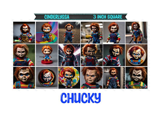 3 inch Square: Chucky - Movie Inspired Theme Cardstock/Picture With Beveled Edge Silicone Mold, Aroma Bead Molds,Car Freshener Mold