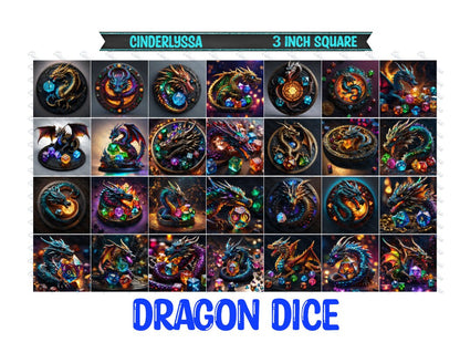 3 inch Square: Dragon Dice Theme Cardstock/Picture With Beveled Edge Silicone Mold, Aroma Bead Molds, Car Freshener Mold