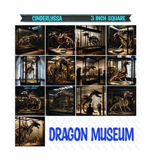 3 inch Square: Dragon Museum Theme Cardstock/Picture With Beveled Edge Silicone Mold, Aroma Bead Molds, Car Freshener Mold