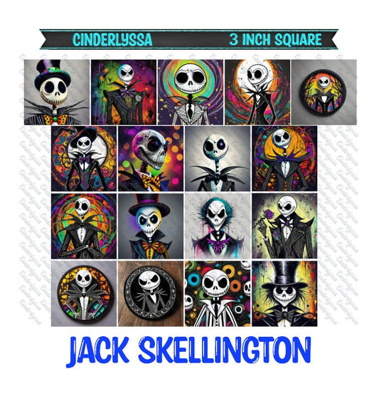 3 inch Square: Jack Skellington Theme Cardstock/Picture With Beveled Edge Silicone Mold, Aroma Bead Molds, Car Freshener Mold