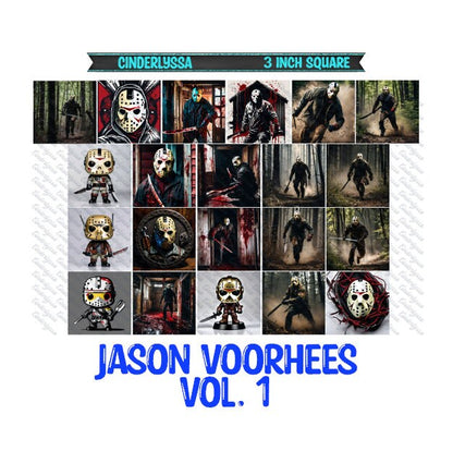 3 inch Square: Jason Voorhees Vol. 1 - Inspired Theme Cardstock/Picture With Beveled Edge Silicone Mold, Aroma Bead Molds,Car Freshie Mold