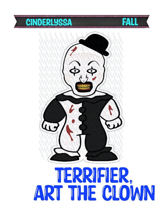 Terrifier, Art the Clown Chibi Silicone Mold, Aroma Bead Molds, Car Freshener Mold, Premium Cardstock Images