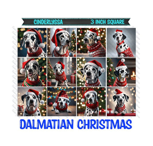 3 inch Square: Dalmatian Christmas-Movie Inspired Theme Cardstock/Picture With Beveled Edge Silicone Mold, Aroma Bead Molds,Car Freshie Mold