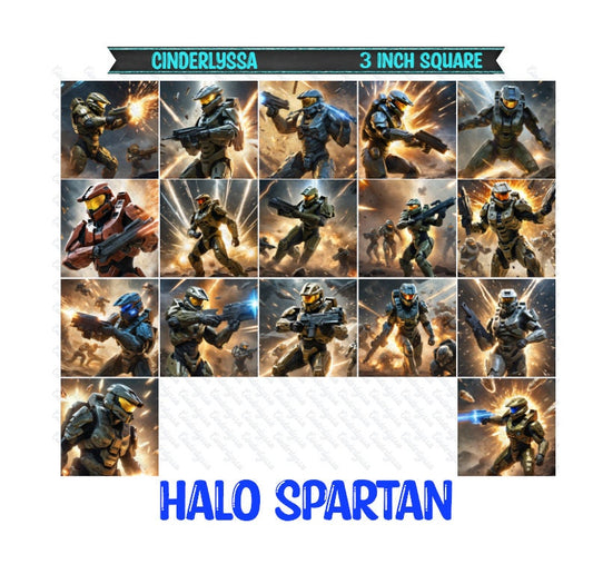 3 inch Square: Halo Spartan - Gaming/Movie Theme Cardstock/Picture With Beveled Edge Silicone Mold, Aroma Bead Molds, Car Freshener Mold